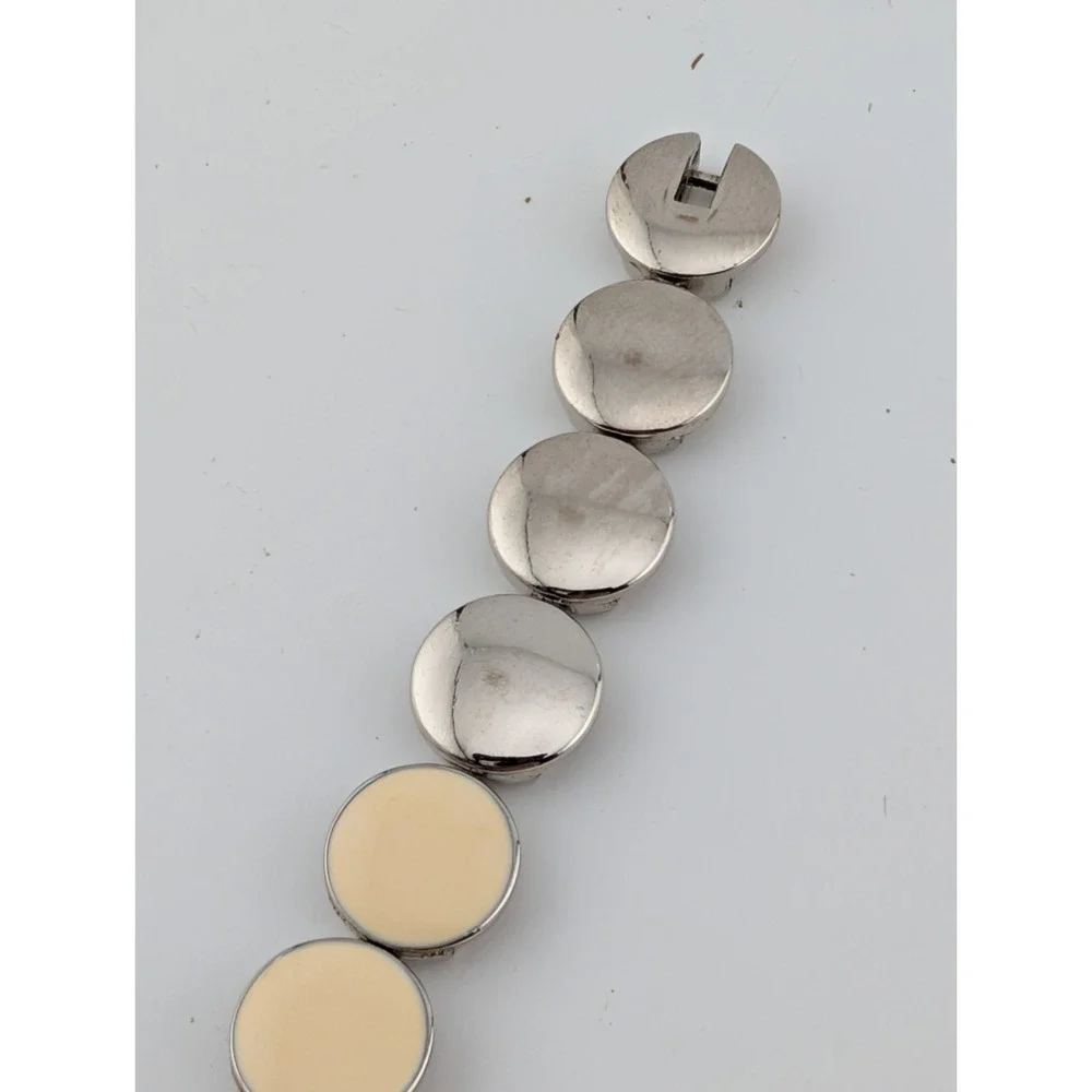 Women's Quartz Watch 22mm Case White Enamel‎ Band 6.5